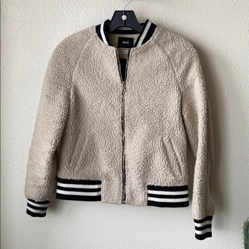Urban outfitters varsity teddy jacket sz XS